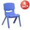 Flash Furniture Blue Plastic Stackable School Chair with 10.5'' Seat Height, PK4 4-YU-YCX4-003-BLUE-GG - alternate 4
